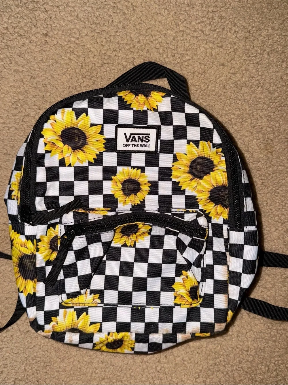 Vans Sunflower Checkerboard Mini Backpack - Black & Yellow